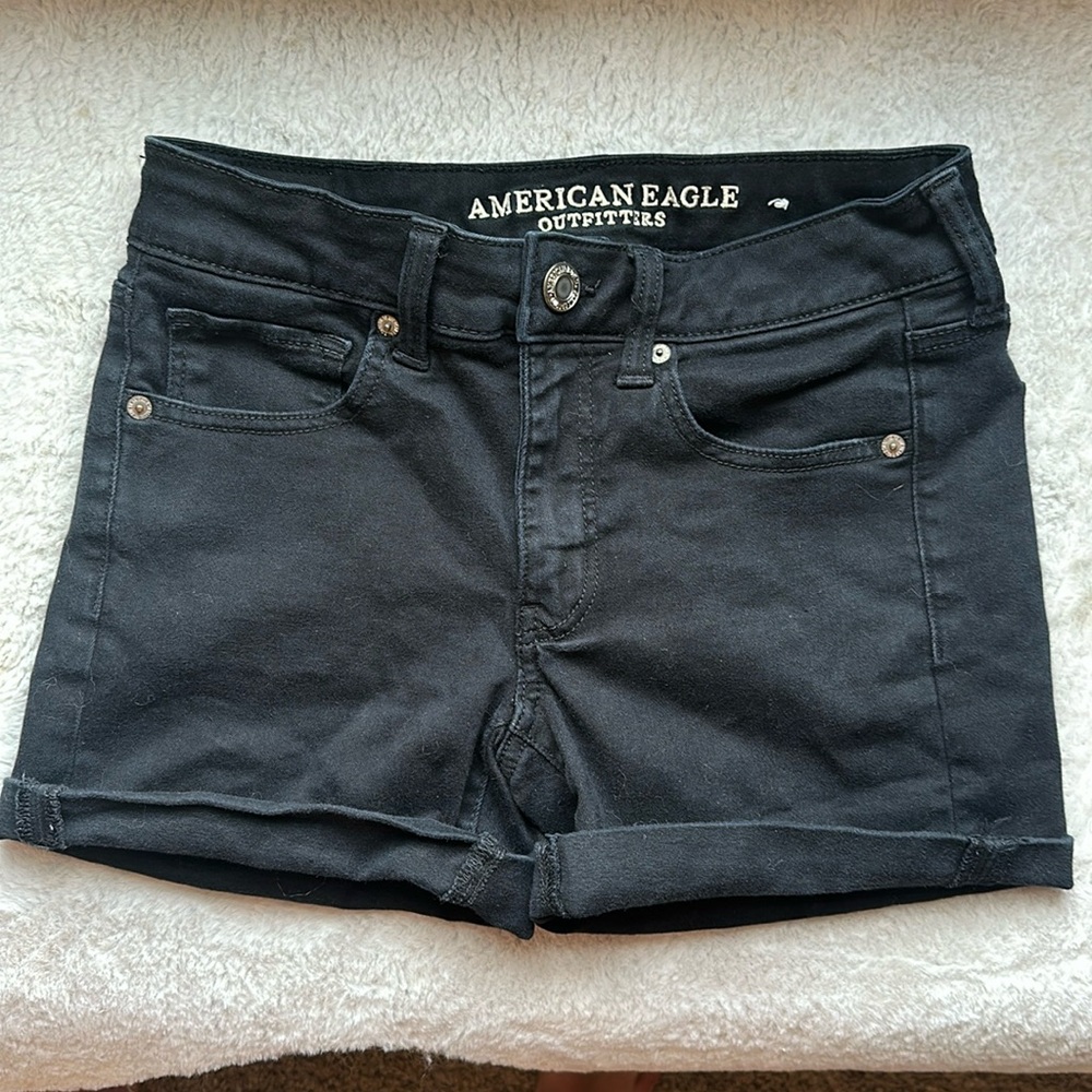 American Eagle black high rise shorts